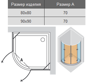 Полукруглая душевая кабина 