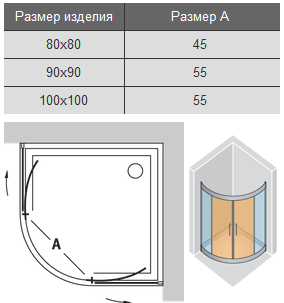 Полукруглая душевая кабина